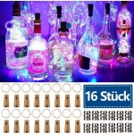 16pcs guirlande lumineuse 2m 20 led guirlande de bouteille guirlande lumineuse bouteille tanche pour ...
