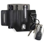 176x130mm organisateur de gaine en cuir gaine multifonction taille boucle de ceinture avec porte - cl�s ...