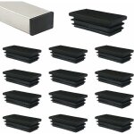 - 18 pi�ces 60 x 40mm bouchon plastique embout rectangle carre noir d'obturation pour pieds de meuble ...