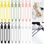18 pi�ces attache cable silicone cable tie r�utilisable, collier de serrage, serre c�bles silicone, attaches ...