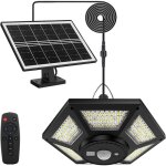 180 led lampe solaire int�rieur ext�rieur, t�l�commande ip65 �tanche pour maison jardin cabanon pergola ...