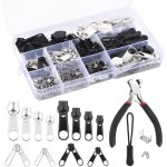 183 pi�ces curseur fermeture eclair, remplacement zip de fermeture � glissi�re kit avec pinces pour v�tement, ...