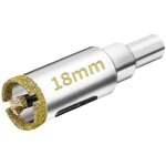 18mm scie cloche diamant�e avec m�che pilote, foret tr�pan diamant pour carrelage, porcelaine, verre, ...