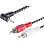 1attack. de 1 x 1, 5 m - fiche jack coud�e 3, 5 mm vers 2 fiches rca m�les rca - connecteurs moul�s - ...