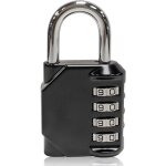 1pc cadenas � combinaison � 4 chiffres, �tanche, noir, fermoir � combinaison en m�tal �tanche et acier ...