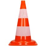 1x c�ne signalisation pyl�ne, 47 cm, pvc solide, orange / blanc, triangle de circulation, marqueur attention ...
