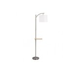 1xe27 support de salon en soie 1xe27 nickel avec abat - jour blanc avec table en bois intégrée 181x27x44 ... 1xe27 support de salon en soie 1xe27 nickel avec abat - jour blanc avec table en bois intégrée 181x27x44 ...