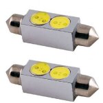 2 ampoules navettes 41mm - 2 leds - t11x41 - 12v 1w 7000k - sv8. 5 - puce smd