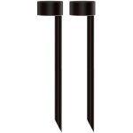 2 balises solaires � piquer forty noir acier h30cm