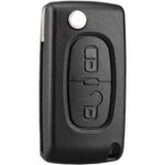 2 boutons, ce0536) 2 boutons coque cl� compatible ce0536 cl� � rabat pliable pour peugeot 207 307 308 ...