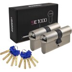 2 cylindre de serrure, 30 / 30 mm, laiton, 10 cl�s, porte int�rieure ext�rieure