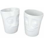 Set de 2 gobelets joyeux et perplexe en porcelaine tassen