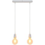 2 lampes suspension design en mtal blanc e27 compatible led