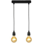 Sampa - 2 lampes suspension design en mtal noir e27 compatible led