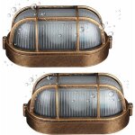 (2 pack)applique d'ext�rieur, lampe ovale en aluminium moul� sous pression applique, murale marine nautique ...