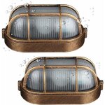 (2 pack)applique d'ext�rieur, lampe ovale en aluminium moul� sous pression applique, murale marine nautique ...