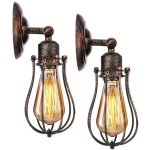2 pack applique murale industrielle e27 abat - jour cage lampe suspension plafonnier vintage luminaire ...