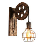 2 pack applique murale intrieur vintage industrielle lustre luminaire abat - jour cage mtal