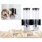 2 packs de distributeurs d'aliments secs, distributeur mural à double contrôle pour la conservation des ... 2 packs de distributeurs d'aliments secs, distributeur mural à double contrôle pour la conservation des ...
