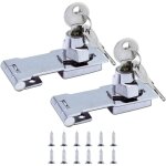 (2 pack) moraillon de verrouillage en m�tal 80mm boulon de porte loquet boucle avec cadenas et cl� - ...