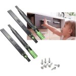 2 paires glissiere tiroir amortisseur, 250 mm coulisse � billes extension compl�te capacit� de charge ...