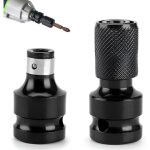 2 pcs adaptateur douille pour cl� � chocs, embout boulonneuse a choc en acier embout visseuse a choc, ...