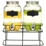 2 pcs distributeurs de boissons avec support 2 x 4 l verre vidaxl