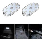 2 pcs eclairage int�rieur de voiture, eclairage d'ambiance blanc pour l'int�rieur de la voiture, lampe ...
