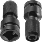 2 pcs embout boulonneuse a choc en acier embout visseuse douille a choc avec accessoires adaptateurs ...