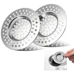 2 pcs filtre �vier cuisine, tamis lavabo en inox, filtre cheveux douche, filtre de vidange pour �vier, ...