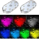 2 pcs lumi�res int�rieures de voiture, eclairage d'ambiance 7 couleurs pour l'int�rieur de la voiture, ...