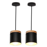 2 pcs lustre suspension fer forg moderne minimaliste intrieur e27 lampe suspension dcorative (noir) ...