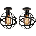 Wottes - 2 pcs moderne plafonnier chambre e27 lampe de plafond clairage fer pour salon bar salle  manger ...