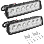 2 pcs phare de travail led 18w, projecteur led voiture 12v avec spot flood feux, antibrouillard led pour ...