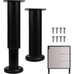 2 pcs pied de meuble acier inoxydable pied de meuble reglable de18 - 30cm pieds de table acier pieds ...