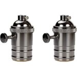 2 pcs vintage douille lampe, edison douille vintage e27 adaptateur de lampe avec interrupteur r�tro vintage ...