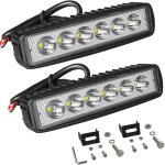 2 phare led, 6 pouces, 18w projecteur, aluminium moto, 12v voiture, suv bateau