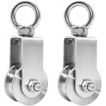 2 pi�ces 34mm poulie avec roulement � billes, poulie de levage charge 250 kg, poulie pour cable en acier ...