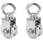 2 pi�ces 48mm poulie avec roulement � billes, poulie de levage charge 500 kg, poulie pour cable en acier ...