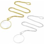 2 pi�ces 5x monocle loupe lunettes avec alliage collier pendentif cha�ne pour livres journal lecture ...