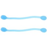 2 pi�ces bande �lastique de yoga silicone bleue - corde d'�tirement r�sistante pour fitness et musculation ...