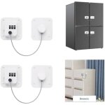 2 pi�ces bloque tiroir securite enfant, bloque placard b�b� avec serrure � combinaiso, blanc bloque porte ...
