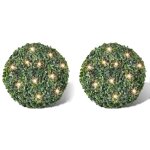 2 pi�ce de boule 27 cm avec guirlande lumineuse solaire 24 led vidaxl