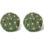 2 pi�ce de boule 35 cm avec guirlande lumineuse solaire 24 led