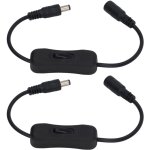 2 pi�ces c�ble dc interrupteur 12v 11. 5 pouces, pour bandes led, pompe � eau, cctv, alimentation m�le ...