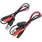 2 pi�ces de c�ble de sonde d'oscilloscope, prise m�le bnc q9 � double clip crocodile de 0, 5 m.