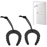 2 pi�ces cales porte noires en caoutchouc antipincement, bloc porte avec corde nylon but�es porte portable ...