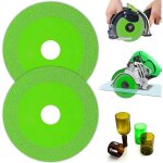 2 pi�ces disque coupe verre, vert disque diamant , pour bouteille, porcelaine, jade, granit, verre