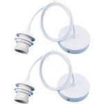 2 pi�ces e27 douille de lampe, porte lampe suspension pendentif lampes suspendues accessoires avec 1m ...