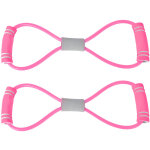 2 pi�ces �lastique poitrine en forme de 8 - sangle d'entra�nement fitness yoga �lastique rose